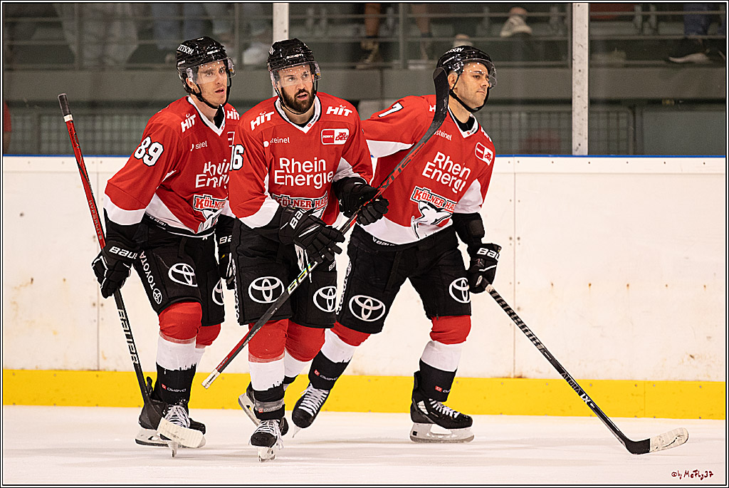 PENNY DEL 1. Testspiel Koelner Haie - Loewen Frankfurt; Koeln, 27.08.2023